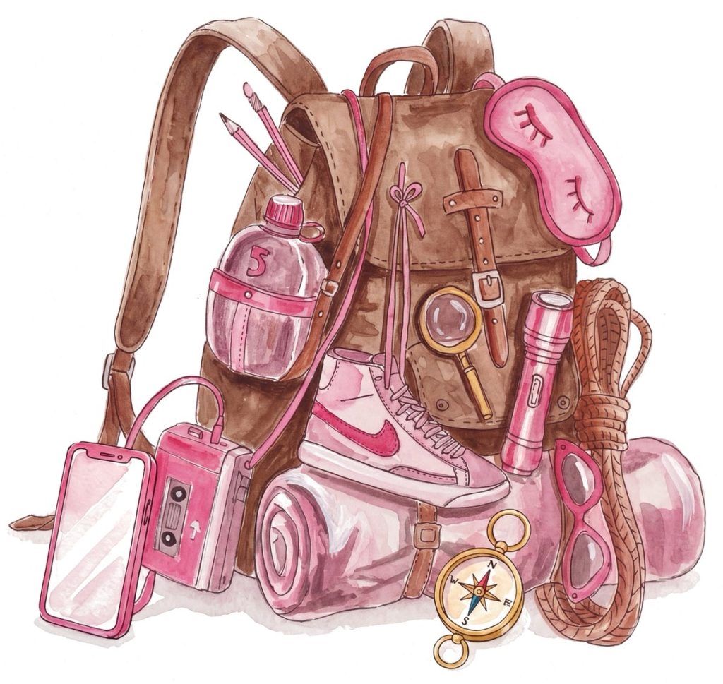 Ilustración de La Mochila que Acompaña, del estudio Eve Fox